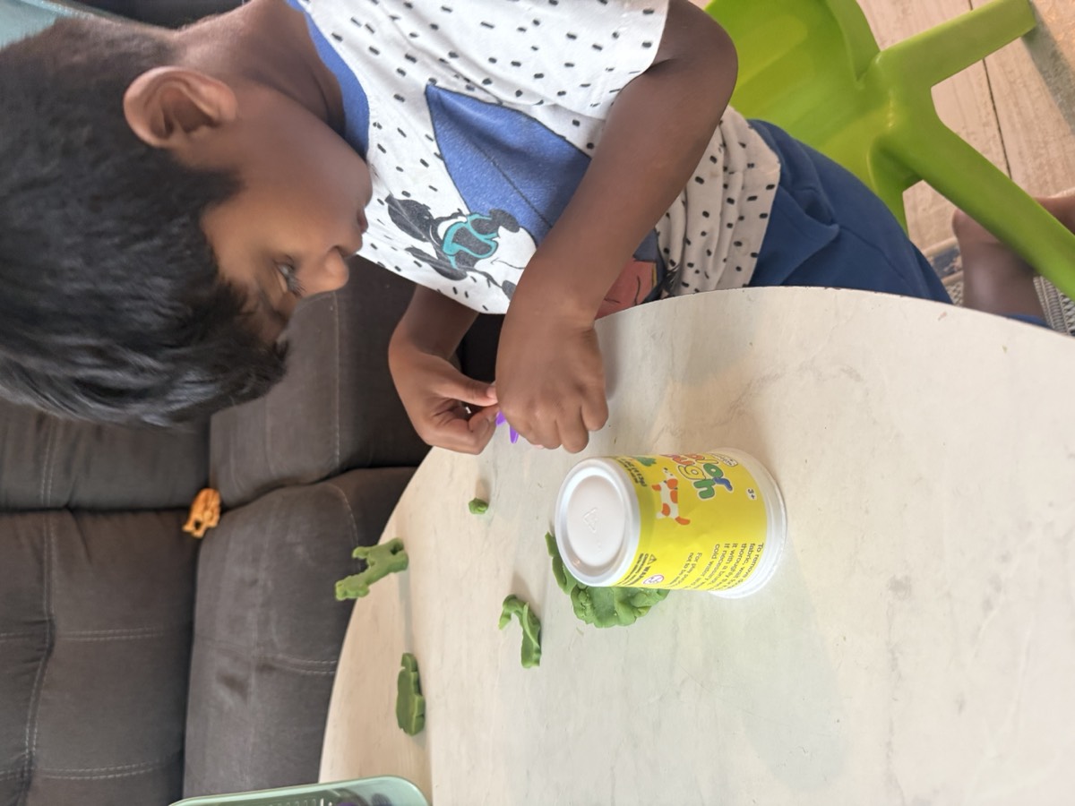 Child doing crafts